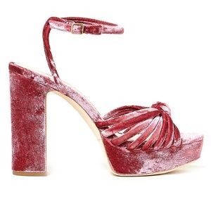 Loeffler Randall Rivka platform in Tea Rose velvet